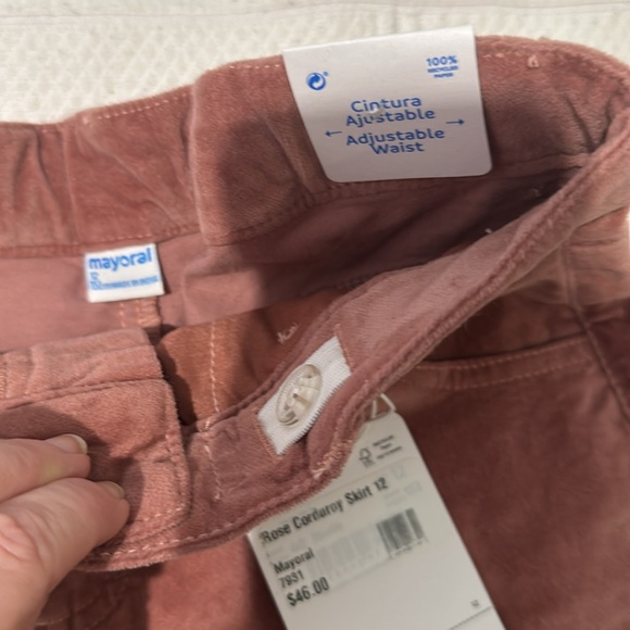 Mayoral girls size 12 western style Rose Cord skirt NWT. Adjustable waist. - Picture 4 of 6